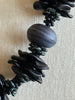 Black Rose Petal with Aja Vaz Lamp-Work Bead Hawaiian Lei Mini (5 Cluster)  - 26"