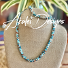 Hawaiian Island Inspired Beach Blue Necklace & Bracelet Set (with starfish charm)