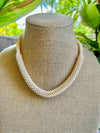 Champagne Cream Hawaiian Lilikoi Lei Necklace - 20”