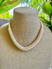 Champagne Cream Hawaiian Lilikoi Lei Necklace - 20”