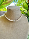 Champagne Cream Hawaiian Lilikoi Lei Necklace - 20”