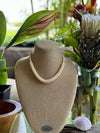 Champagne Cream Hawaiian Lilikoi Lei Necklace - 20”
