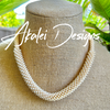 Champagne Cream Hawaiian Lilikoi Lei Necklace - 20”