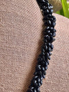 Matte Black Dragon Scales (with 6/0 beads) Necklace  Lei - 25"