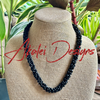 Matte Black Dragon Scales (with 6/0 beads) Necklace  Lei - 25"