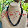 Matte Black Dragon Scales Necklace  Lei - 32"