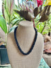 Extra Long Matte Black Scales Necklace  Lei - 35.5"