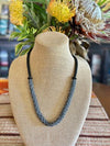 Frosted Black Crystal Edo Necklace  Lei - 28"