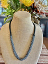 Frosted Black Crystal Edo Necklace  Lei - 28"