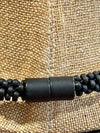 Matte Black Dragon Scales (with 6/0 beads) Necklace  Lei - 25"