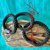Black Matte w/ round glass beads bracelet - 6 1/4" (fits an 7"- 7.25 wrist)