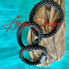 Black Matte w/ round glass beads bracelet- 7 1/2" (fits an 8" wrist)