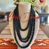 Matte Black Dragon Scales (with 6/0 beads) Necklace  Lei - 25"