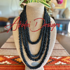 Matte Black Dragon Scales Necklace  Lei - 32"