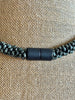 Black Picasso w/ round glass beads  necklace Lei  - 31"