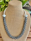 Stunning - Evening Gown (or Tuxedo)  Black and White Blended Necklace Lei - 29"