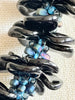 Black Orchid Hawaiian Haku Po'o Lei Rose Petal Necklace  - 21"