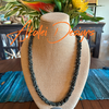 Stunning Black Picasso Dragon Scales Necklace  - 34"