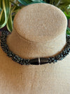 Stunning Black Picasso Dragon Scales Necklace  - 34"
