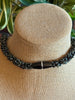Stunning Black Picasso Dragon Scales Necklace  - 34"