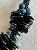Glossy Black Rose Petal Beaded Hawaiian Lei Mini (5 Cluster)  - 20"