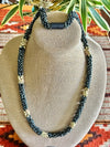 Stunning Black & Yellow Picasso Dragon Scales Necklace (rare)  - 34"