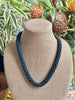 Hawaiian Beaded Necklace - Lucious and Classic Black with Deep Blue (25")