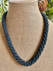 Hawaiian Beaded Necklace - Lucious and Classic Black with Deep Blue (25")