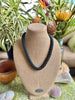 Hawaiian Beaded Necklace - Lucious and Classic Black with Deep Blue (25")