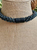 Hawaiian Beaded Necklace - Lucious and Classic Black with Deep Blue (25")