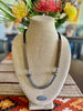 Segmented Metallic Blend with Rizo and Disk Beads: Forbidden Island" Necklace - 31"