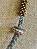 Segmented Metallic Blend with Rizo and Disk Beads: Forbidden Island" Necklace - 31"