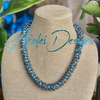 Blue Rainbow Orchid Lei Necklace - 24"