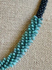 Blue Luster Mini Drops Lilikoi Necklace Lei with Matte Black 22.5”