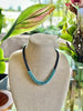 Blue Luster Mini Drops Lilikoi Necklace Lei with Matte Black 22.5”