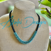 Blue Luster Mini Drops Lilikoi Necklace Lei with Matte Black 22.5”