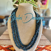 Matte Blue Rainbow Dragon Scales Necklace  Lei - (32-33")