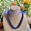 Hawaiian Beaded Necklace Lei Rope- Matte Rainbow Blue (24")