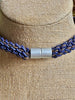 Hawaiian Beaded Necklace Lei Rope- Matte Rainbow Blue (24")
