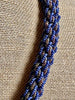 Hawaiian Beaded Necklace Lei Rope- Matte Rainbow Blue (24")
