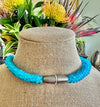 Ocean Blue with Smooth Dragon Scales Necklace  Lei - 29