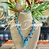 Blue Octopus Nature's Design Beaded Kumihimo Necklace Rare - 33"
