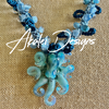 Blue Octopus Nature's Design Beaded Kumihimo Necklace Rare - 33"