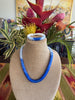 Blue Ombre Rainbow Dragon Scales Necklace  Lei - 23"