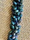 Matte Blue Rainbow Dragon Scales Necklace  Lei - (32-33")