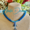 Gorgeous Blue Whale Pendent Glass Beaded Necklace - 35"