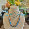 Blue Multi-Color Unicorne Bead Necklace Lei -  25"