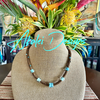 Blue Island Segmented Unicorne Beads Necklace Lei - 22"