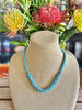 Sky Blue "Unions" Beaded Edo Necklace Lei - 22"