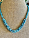 Light Blue "Unions" Beaded Edo Necklace Lei - 22"